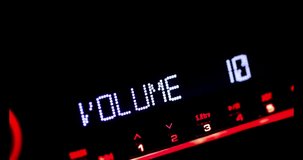 Car radio volume up display with volume incrasing