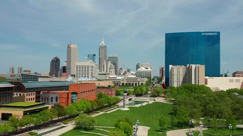 Indianapolis/Indiana 10.1.2016 video from downtown Indianapolis mile square taken by drone camera