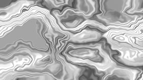 abstract animated stained background full HD seamless loop video - marble agate stony surface - color silver gray