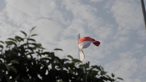Indonesia Flag in slowmotion 180fps