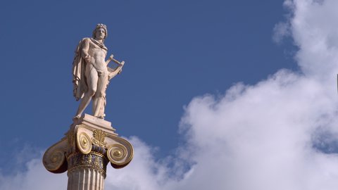 Statue of the Greek god Apollo in the Academy of Greece, famous landmark in Athens