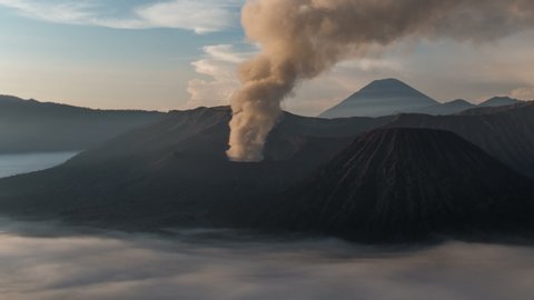 Bromo Volcano at Sunset, East Java, Indonesia