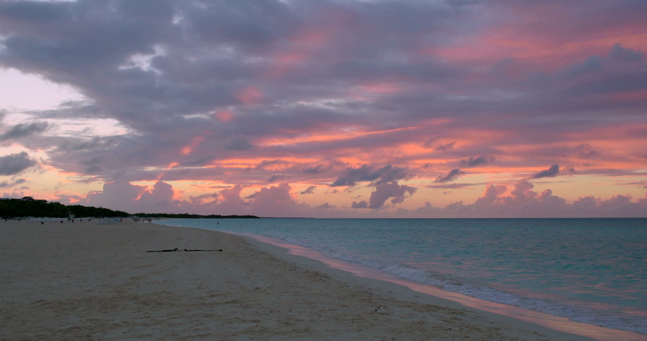 Romantic Sky at Sunset on Flamenco Beach, Cayo Coco, Cuba