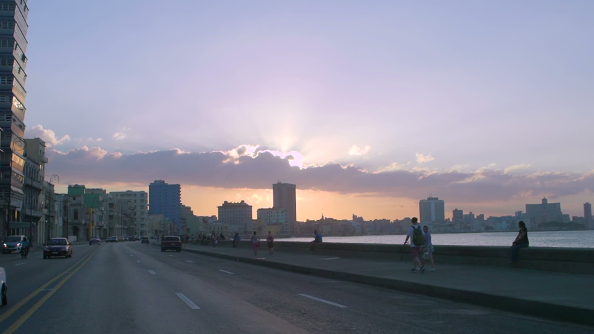 Driving On Malecon, Havana, Cuba