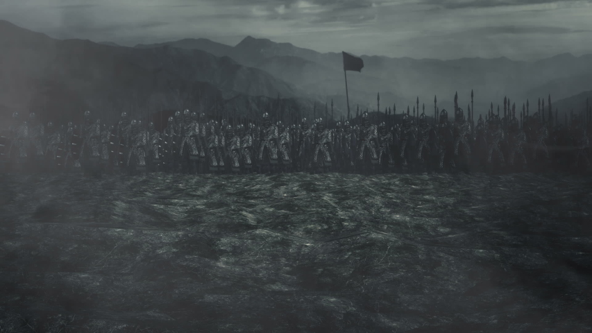 Saxon Army Preparing for a Big Battle in a Battlefield