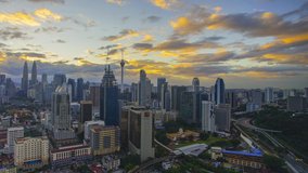 4K Timelapse of Kuala Lumpur city during sunrise. 