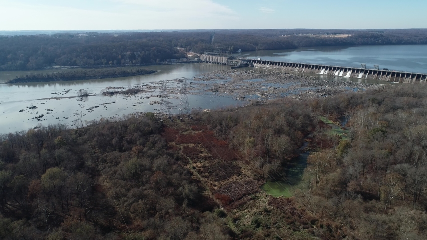 Aerial View of the Conowingo Dam and Susquehanna River in Maryland