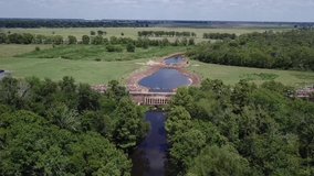 Shreveport/USA   video from Wallace Lake Dam taken by drone camera