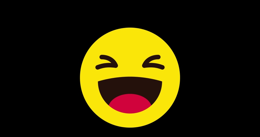 Lol Emoji reaction, icon animation on black background Royalty-Free Stock Footage #1041195784