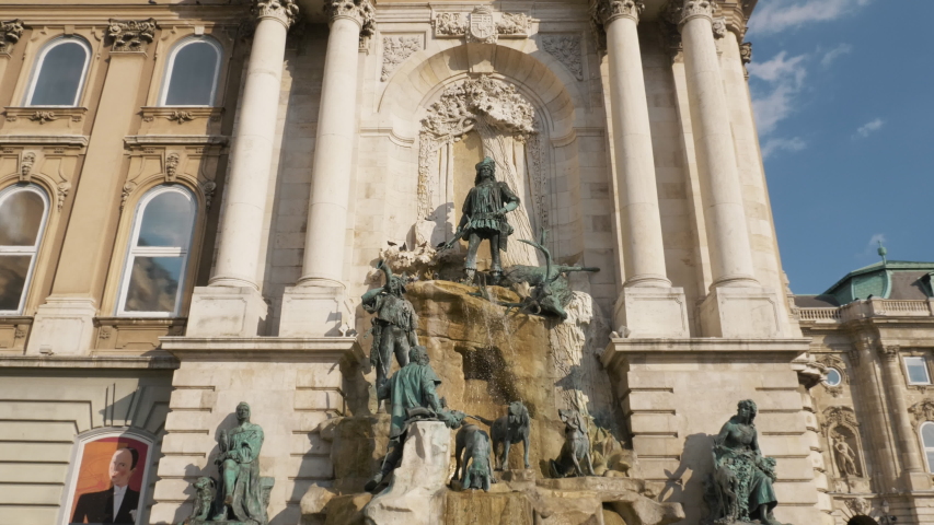 Matthias Fountain in Buda Castle. Budapest, Hungary