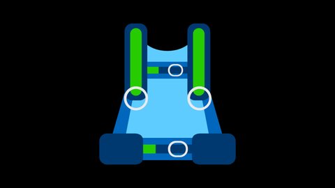 Buoyancy Compensator Adventure icon Line Drawing Animation Transparent Vector Motion Graphics Loop