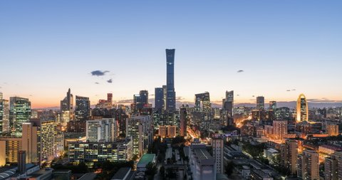 City night view, Beijing skyline (4K, timelapse)