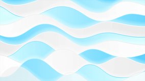 Grey and blue flowing waves abstract corporate motion background. Seamless loop. Video animation Ultra HD 4K 3840x2160