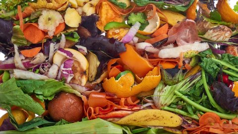 Food Waste. Compostable Food Scraps, time lapse.
Domestic waste for compost from fruits and vegetables.
