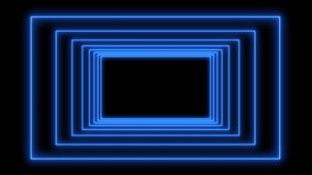 Abstract light neon frame on black background. laser show looped animation . 4K video