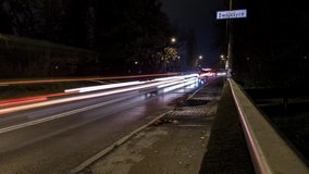 Time lapse video with traffic lights, recorded in Wroclaw. Entry to Swojczyce district. 