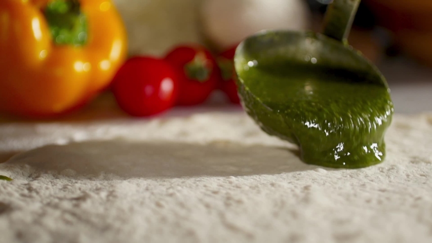 Italian pizza dough making stages