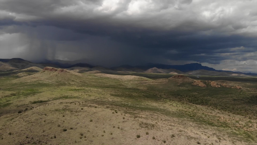 Aerial view of a big storm over the mountains. Chihuahua, México.