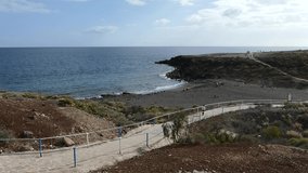 view of the beach, in tenerife, canary islands, spain, video clip, raw footage, canary islands tenerife background