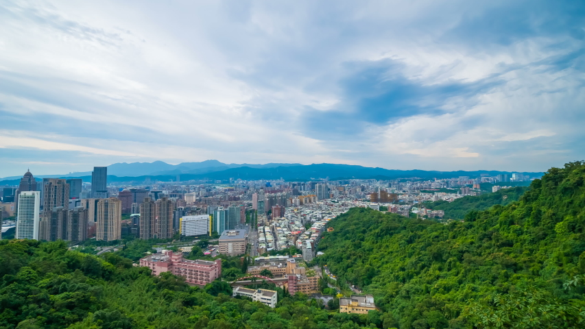 4k Time-lapse of city view of Taipei, Taiwan