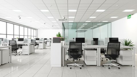 Modern Corporate Work Space - 3d Rendering