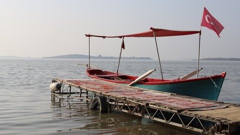 Boat at Uluabat Lake in Bursa