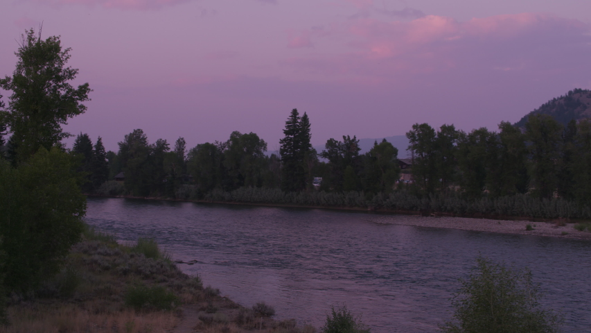 Snake River at sunset in Grand Teton National Park