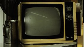 First American Spacewalk On A Retro Tv. Elements of this video furnished by NASA.