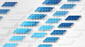 Blue and grey geometric hi-tech shapes corporate motion design. Futuristic background. Seamless loop. Video animation Ultra HD 4K 3840x2160