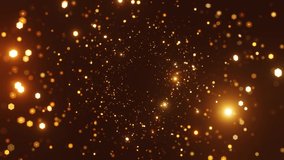 Abstract motion background shining gold particles. Shimmering Glittering Particles With Bokeh. Popular, modern, christmas, new year, holiday, wedding background, 2026, 2025. 4K loop video animation - Powered by Shutterstock - Get 15% off with code: PIKWIZARD15