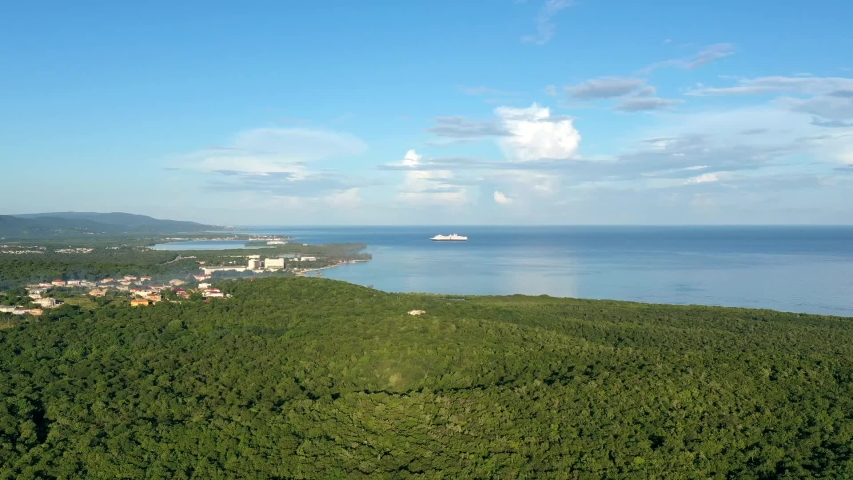 aerial hyper lapse of Jamaica Port