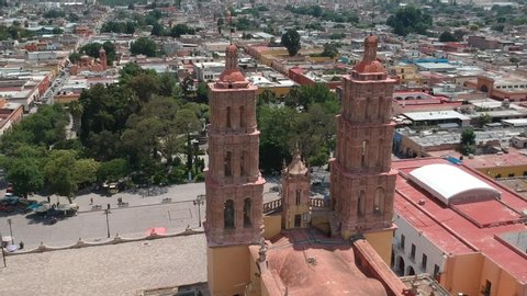 Aerial shot of Iglesia del Grito, in Dolores Hidalgo (Guanajuato, Mexico).
