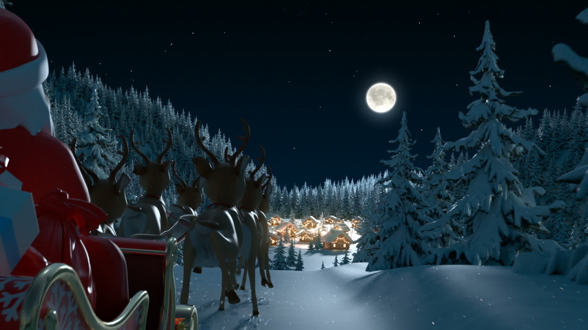 Santa Claus Arrives in a Stock Footage Video (100% Royalty-free