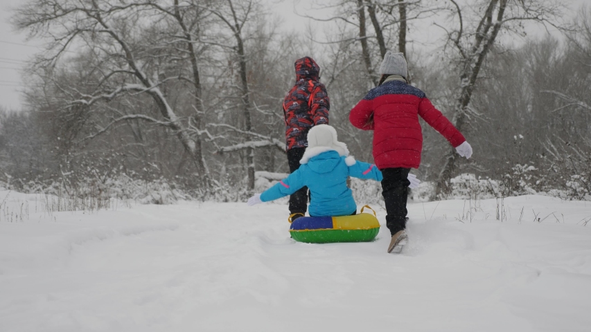 girl-on-sled-snowfall image - Free stock photo - Public Domain photo ...