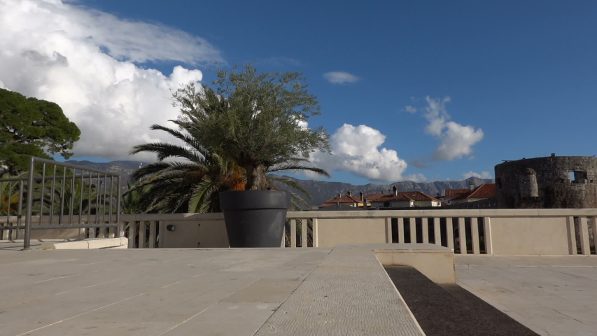 Close up of skater skateboarder man doing ollie trick in slow motion, jump over the steps, city street park young professional man