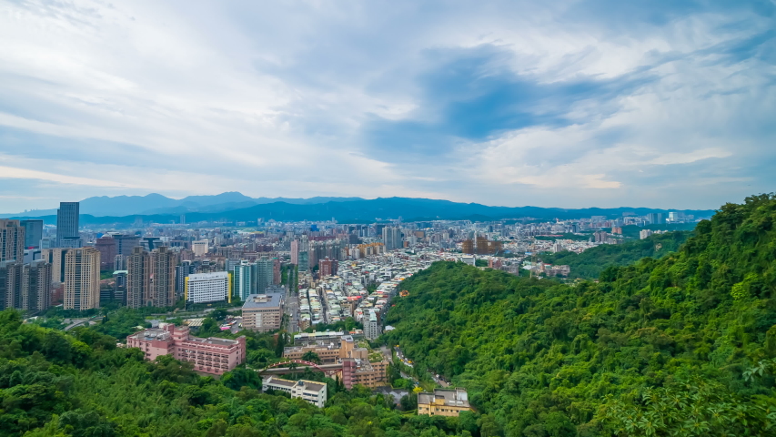 4k Time-lapse of city view of Taipei, Taiwan