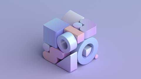 Abstract 3d render, geometric background, modern animation, motion design, 4k seamless looped video