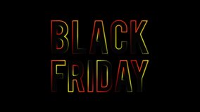 Black Friday sale text, moving lights. Animation video available in 4k FullHD and HD render footage