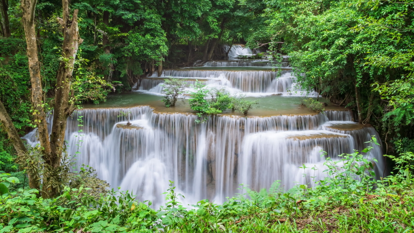 Huai Mae Khamin Waterfall Level 스톡 동영상 비디오(100% 로열티 프리) 1041558328 | Shutterstock