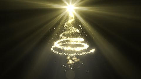 Christmas golden particle  tree animation video effect 
