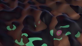 Computer generated abstract dark background. 3d rendering of appearance of colored striped spots on a rotating wavy surface - Powered by Shutterstock - Get 15% off with code: PIKWIZARD15