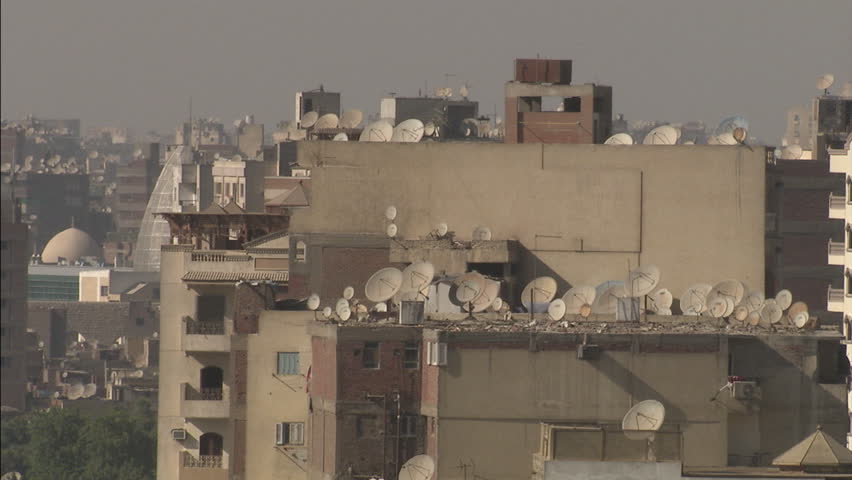 Rooftops of residential neighborhood in Cairo