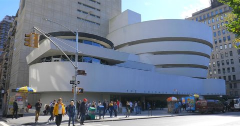 NEW YORK CITY / USA – OCTOBER 12, 2019: Solomon R. Guggenheim Museum, Manhattan, New York City
