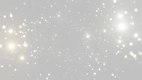 Abstract motion background shining silver particles. Shimmering Glittering Particles With Bokeh. New year and Christmas 2023, 2022 background. Seamless 4K loop video