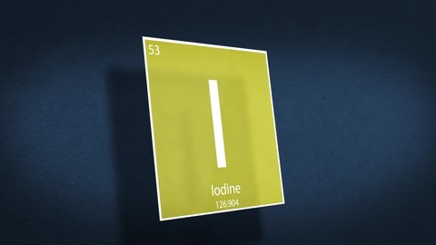 Periodic Table of Elements Cinematic Animated Series - Element Iodine hovering in space