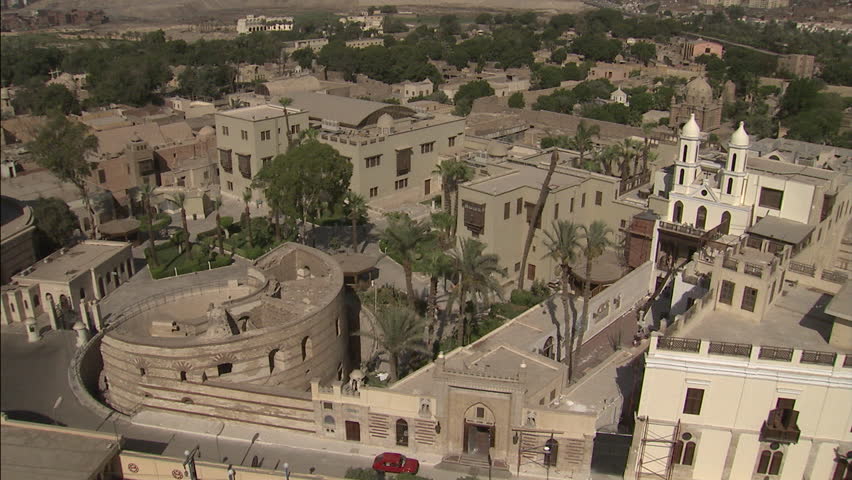 General view of Babylon fort and hanging church, Cairo