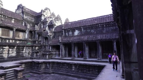 Siem Reap / Cambodia - November 16th 2019 : Angkor Wat means "Temple City" or "City of Temples" in Khmer.