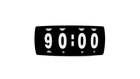 90 second countdown.Odometer countdown from 90 seconds to 0.Illustration footage