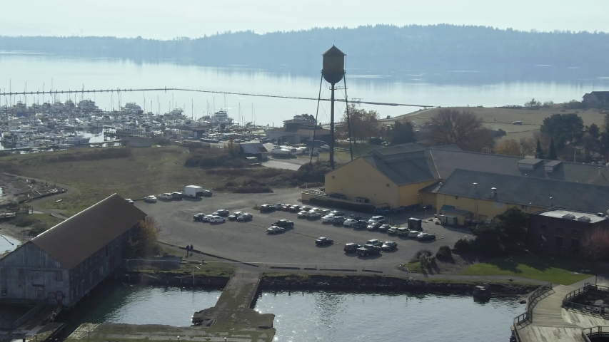 Water tower in the town of Blaine. The town is the crossing for the USA & Canada border. Washington, USA 