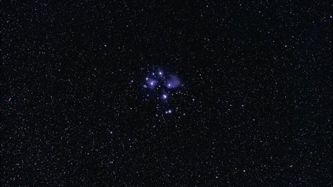 The iconic Pleiades Star Cluster in space
